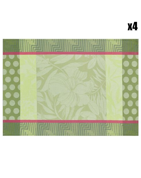 4 Sets de table Nature Urbaine Gazon verts - 50x36 cm