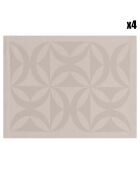 4 manteles individuales Ellipse Fleur de sel con revestimiento gris y beige, 47 x 36 cm