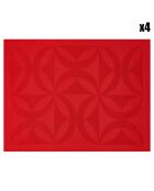 4 tovagliette rosse Ellipse Poppy rivestite - 47x36 cm