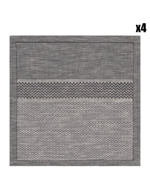 4 Serviettes de table Slow Life Argile gris - 47x47 cm