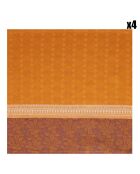 4 Serviettes de table 100% Lin Croisière sur le Nil Désert orange - 58x58 cm