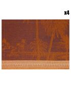 4 Sets de table 100% Lin Croisière sur le Nil Désert orange - 50x36 cm