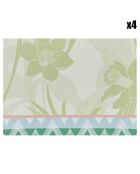 4 Serviettes de table La Vie en Vosges Jonquille verts - 58x58 cm