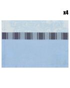 4 tovagliette à La Française Eau blu - 54x38 cm