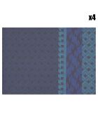 4 Sets de table enduits Caractère Cosmos bleus - 50x36 cm