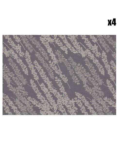 4 Sets de table enduits Origin Nature Ecorce brun/bleu - 50x36 cm