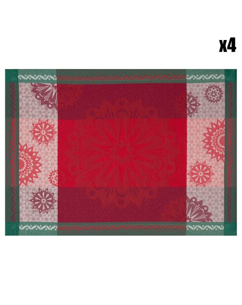 4 Sets de table Lumière d'Étoiles Rubis rouges - 50x36 cm