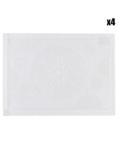 4 Sets de table Lumière d'Étoiles Diamant  blancs - 50x36 cm