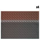 4 Sets de table enduits Veine Graphique Acajou rouges - 50x36 cm