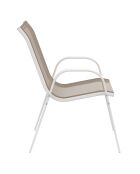 4 Chaises de jardin empilables en textilène blanc/beige - 51.5x68x84 cm