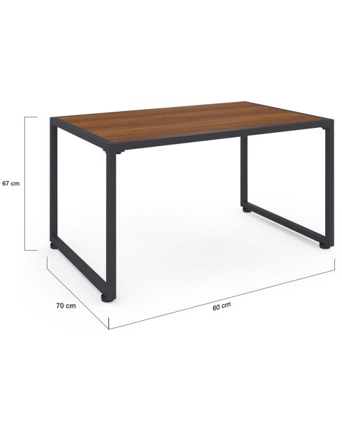 Salon de jardin Ozéa 2 places en métal gris anthracite/rotin