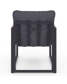 Salon de jardin Ozéa 2 places en métal gris anthracite/rotin