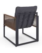 Salon de jardin Ozéa 2 places en métal gris anthracite/rotin