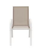 6 Chaises de jardin empilables en textilèn blanc/beige - 51.5x68x84 cm