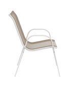 6 Chaises de jardin empilables en textilèn blanc/beige - 51.5x68x84 cm