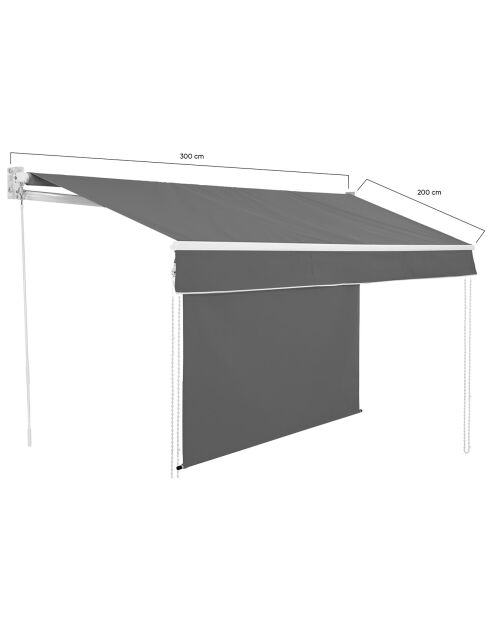 Store banne vertical Genova 3x2m gris - 300x200 cm