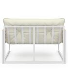 Salon de jardin Ozéa 4 places en métal blanc/rotin clair