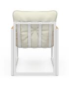 Salon de jardin Ozéa 4 places en métal blanc/rotin clair