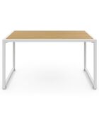 Salon de jardin Ozéa 4 places en métal blanc/rotin clair