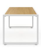 Salon de jardin Ozéa 4 places en métal blanc/rotin clair