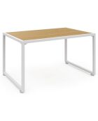 Salon de jardin Ozéa 4 places en métal blanc/rotin clair