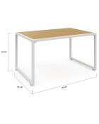 Salon de jardin Ozéa 4 places en métal blanc/rotin clair