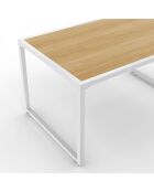 Salon de jardin Ozéa 4 places en métal blanc/rotin clair