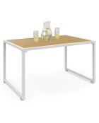 Salon de jardin Ozéa 4 places en métal blanc/rotin clair