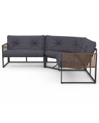 Salon de jardin d'angle Ozéa 6 places en métal et cordage gris anthracite/rotin