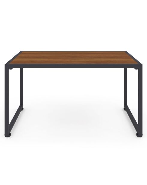 Salon de jardin d'angle Ozéa 6 places en métal et cordage gris anthracite/rotin