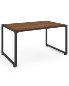 Salon de jardin d'angle Ozéa 6 places en métal et cordage gris anthracite/rotin