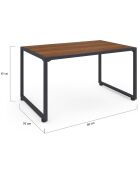 Salon de jardin d'angle Ozéa 6 places en métal et cordage gris anthracite/rotin