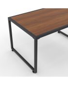 Salon de jardin d'angle Ozéa 6 places en métal et cordage gris anthracite/rotin