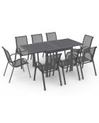 Salon de jardin extensible 8 places en polywood gris