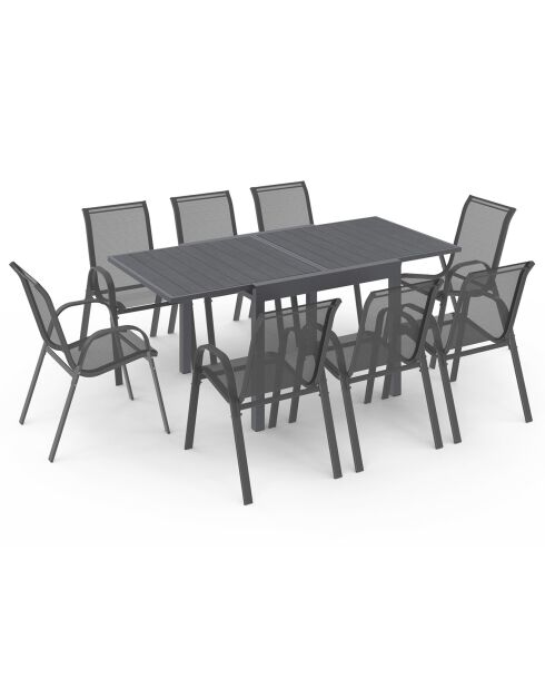 Mobile da giardino allungabile a 8 posti in polywood grigio