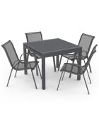 Salon de jardin extensible 8 places en polywood gris