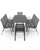 Salon de jardin extensible 8 places en polywood gris