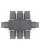 Salon de jardin extensible 8 places en polywood gris