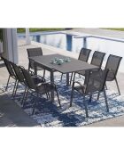 Salon de jardin extensible 8 places en polywood gris