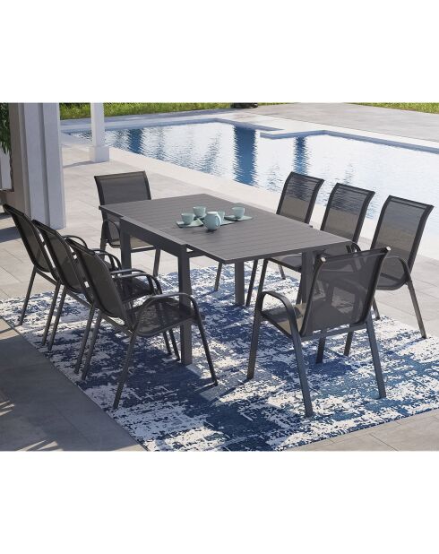 Mobile da giardino allungabile a 8 posti in polywood grigio