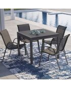 Salon de jardin extensible 8 places en polywood gris