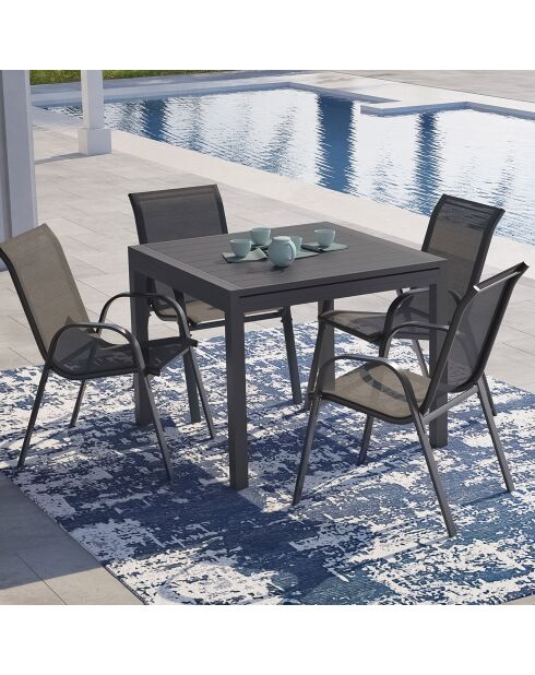 Mobile da giardino allungabile a 8 posti in polywood grigio