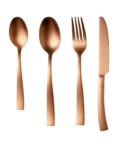 Ménagère en acier inoxydable cuivrée - 24 pièces