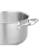 Grijze inductiekookpot met vast deksel - D.32 cm