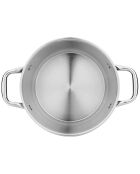 Grijze inductiekookpot met vast deksel - D.32 cm