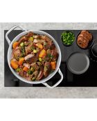 Grijze inductiekookpot met vast deksel - D.32 cm