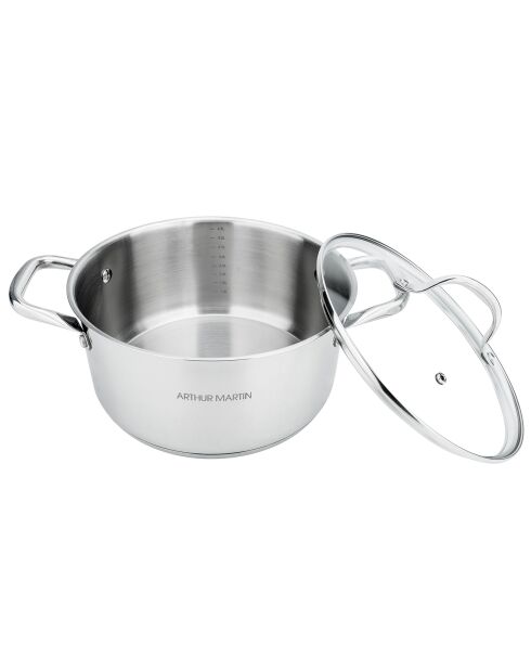 Marmite avec couvercle Fixe induction grise - D.36 cm