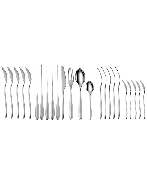 Ménagère en acier inoxydable grise - 24 pièces