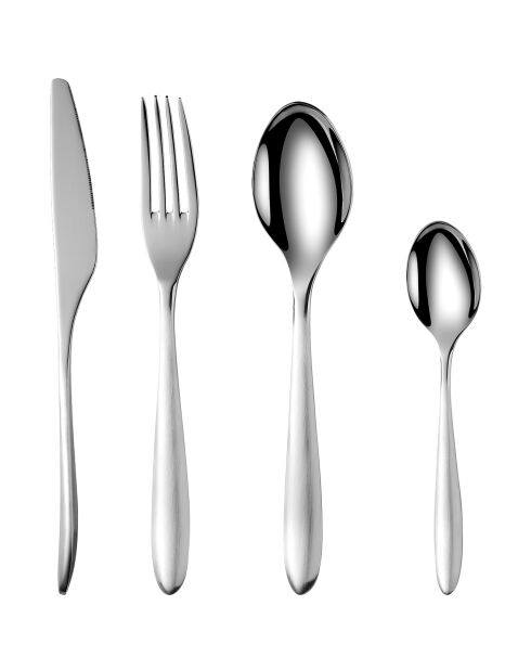 Ménagère en acier inoxydable grise - 24 pièces