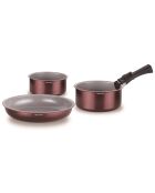 Batterie de cuisine Amovible induction prune - 18 pièces